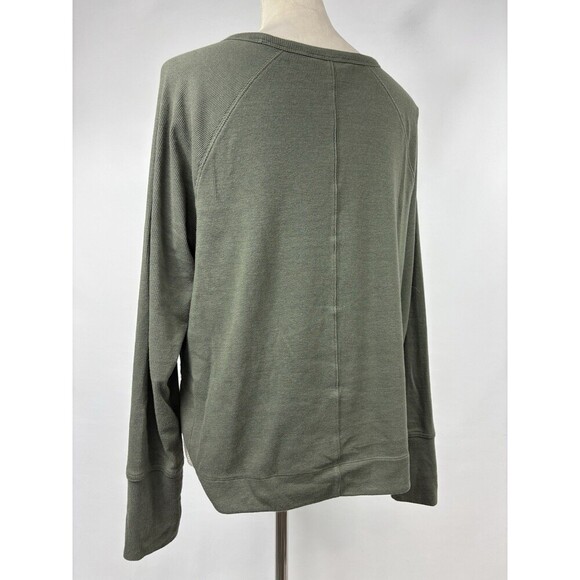 Athleta Coaster Luxe Rib High Hip Sweatshirt Green Size Medium Soft Stretch - Picture 3 of 12